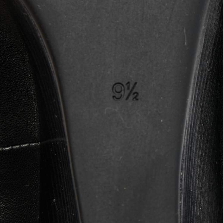 Pre Owned Tory Burch Black Leather Jolie Wedge Pumps Size 40