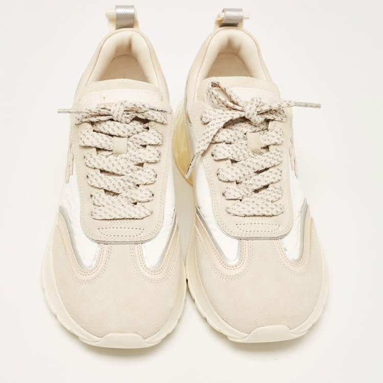 Pre Owned Tory Burch Multicolor Suede and Leather Good Luck Sneakers Size 39.5