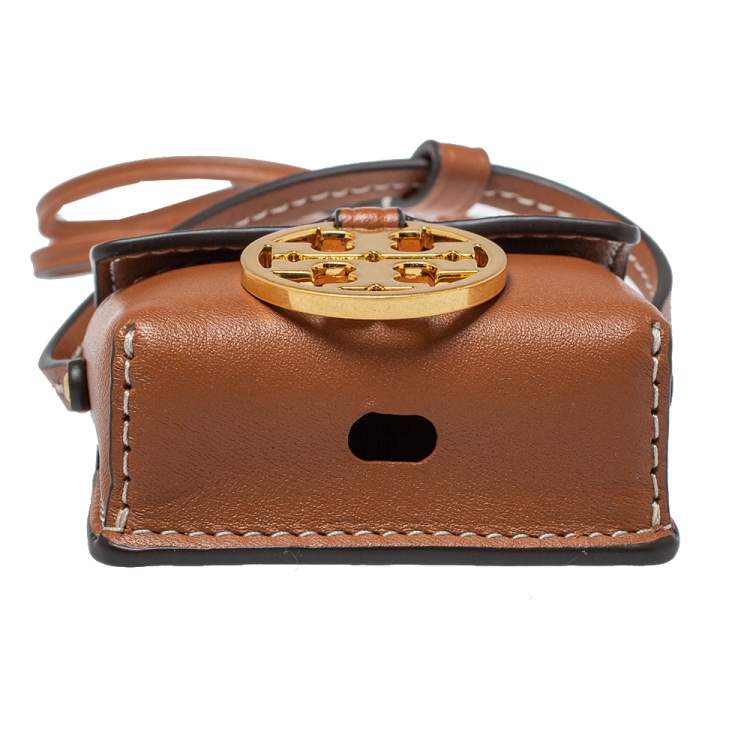 Pre Owned Tory Burch Tan Leather Miller AirPods Pro Case