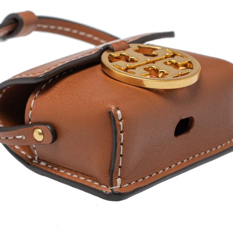 Pre Owned Tory Burch Tan Leather Miller AirPods Pro Case