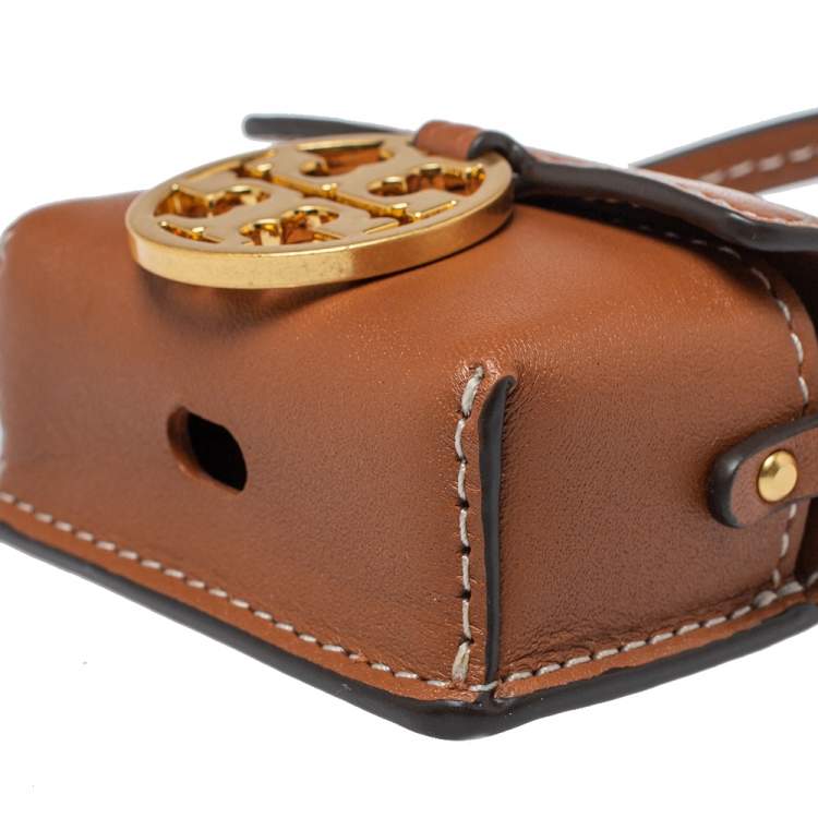 Pre Owned Tory Burch Tan Leather Miller AirPods Pro Case