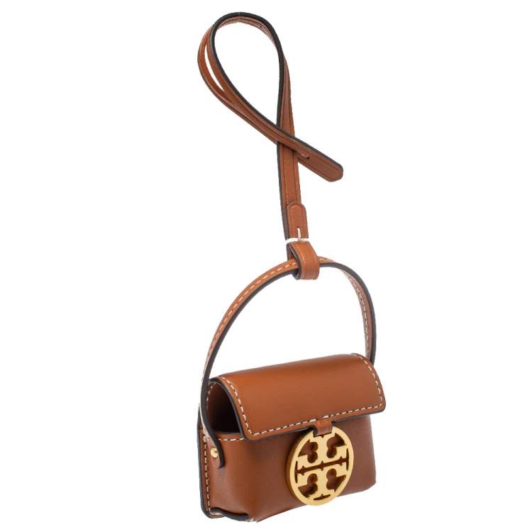 Pre Owned Tory Burch Tan Leather Miller AirPods Pro Case