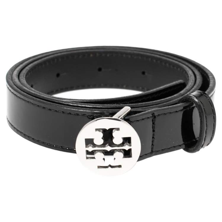 Tory Burch Black Patent Leather Reva Buckle Belt 80CM Tory Burch | TLC