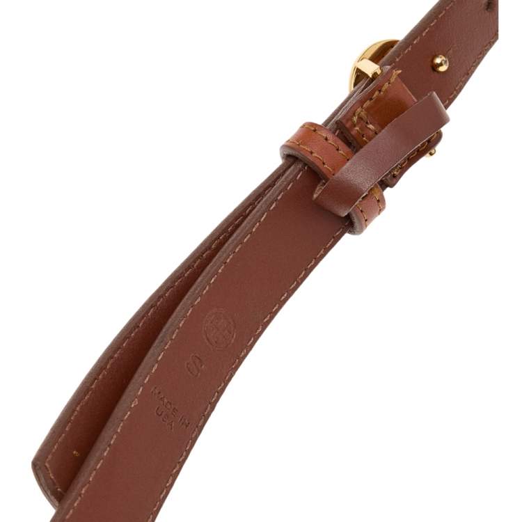 Pre Owned Tory Burch Brown Leather Waist Belt 90CM