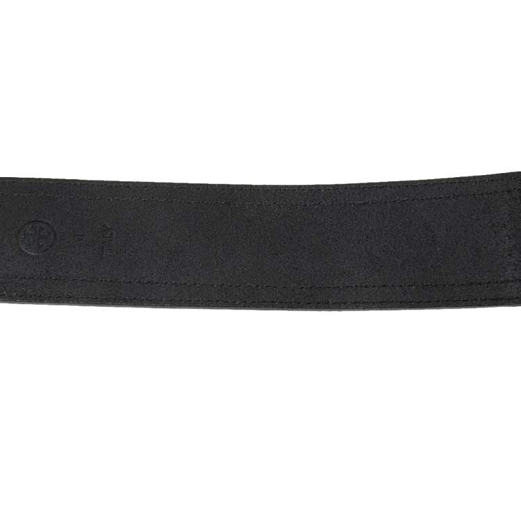 Pre Owned Tory Burch Black  Leather and Elastic Band Logo Waist Belt M