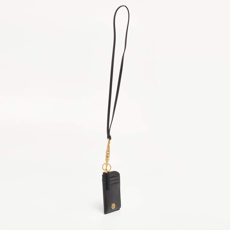 Pre Owned Tory Burch Black Leather Robinson Lanyard