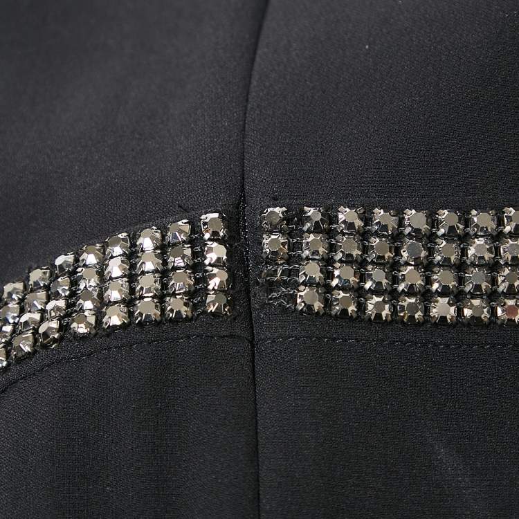 Pre Owned Tory Burch Black Studded Silk Maxi Dress M