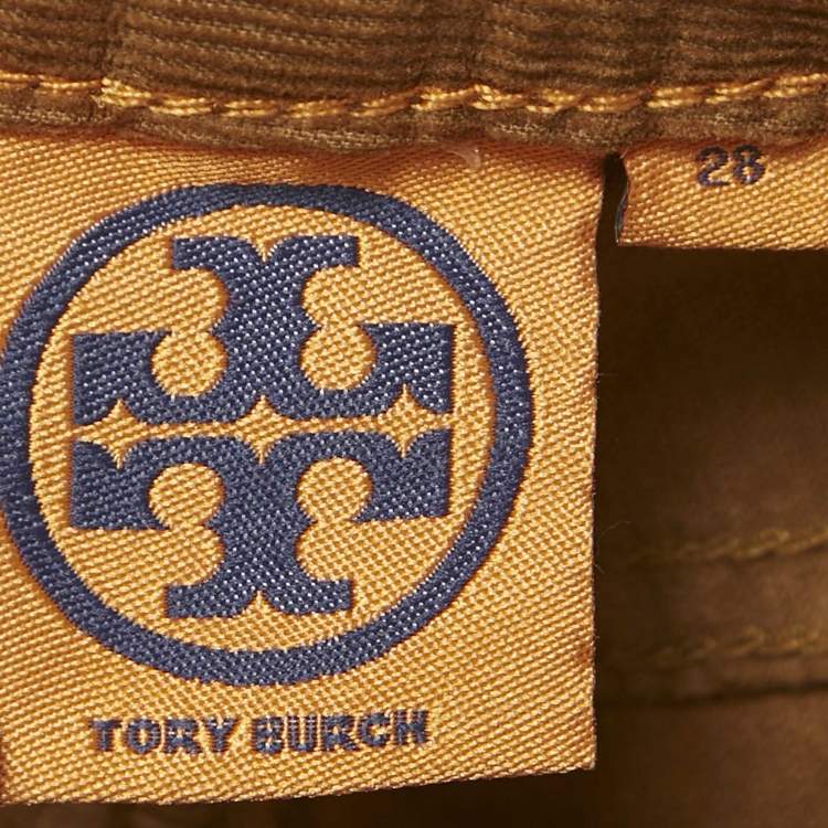 Pre Owned Tory Burch Brown Corduroy Skinny Ivy Pants M