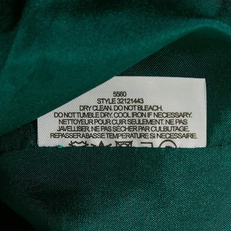 Pre Owned Tory Burch Emerald Green Mesh Rushed Ethel Midi Dress XS