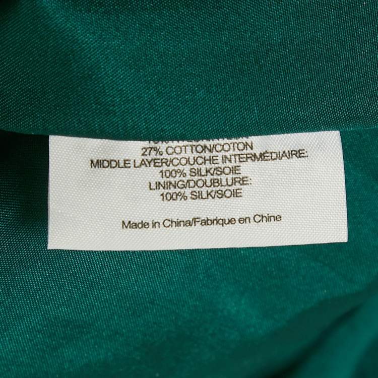 Pre Owned Tory Burch Emerald Green Mesh Rushed Ethel Midi Dress XS