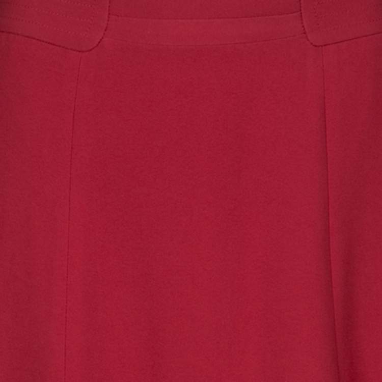 Pre Owned Tory Burch Red Madyn Crepe A Line Maxi Skirt S