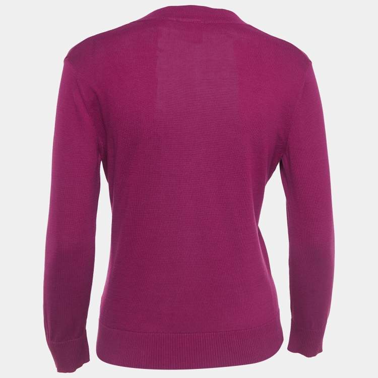Pre Owned Tory Burch Purple Simone Cardigan XS