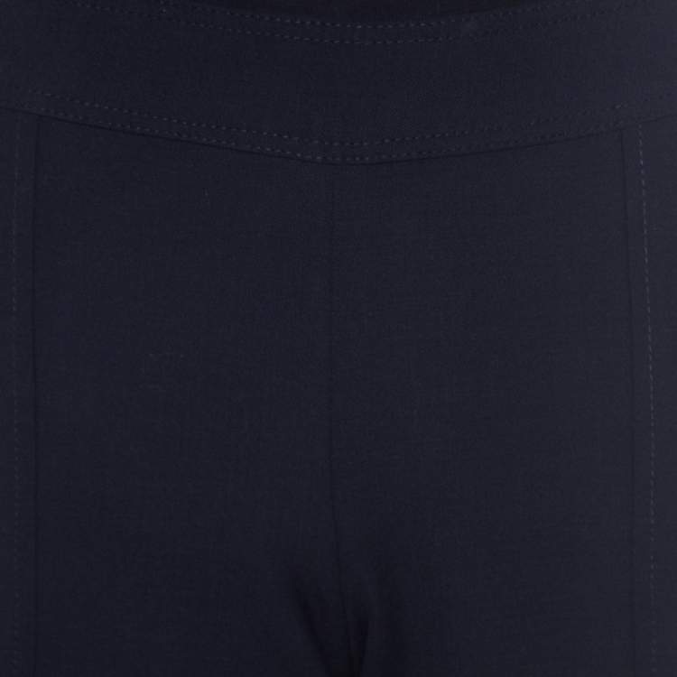 Pre Owned Tory Burch Navy Blue Wool Blend Straight Fit Callie Pants M