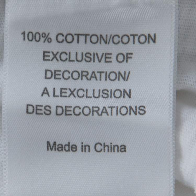 Pre Owned Tory Burch White Contrast Print Cotton French Sleeve T-Shirt XL