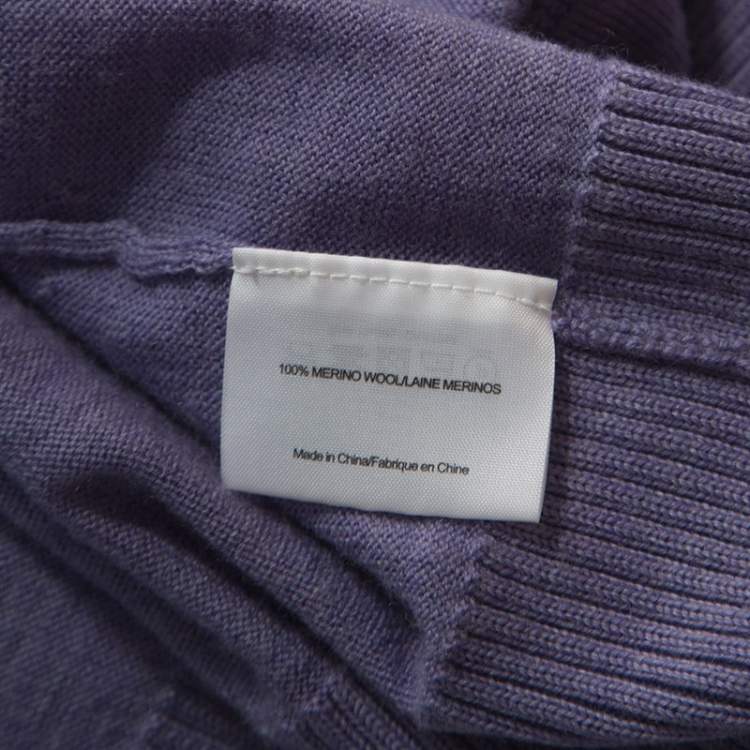 Pre Owned Tory Burch Lavender Purple Merino Wool Buttoned Cardigan S