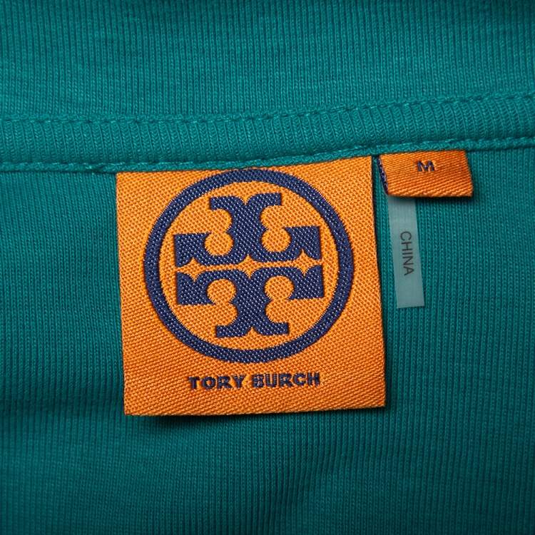 Pre Owned Tory Burch Blue Cotton Knit Polo T-Shirt M