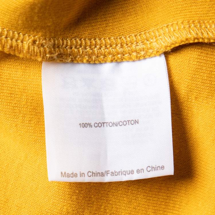 Pre Owned Tory Burch Mustard Yellow Cotton Knit Polo T-Shirt M