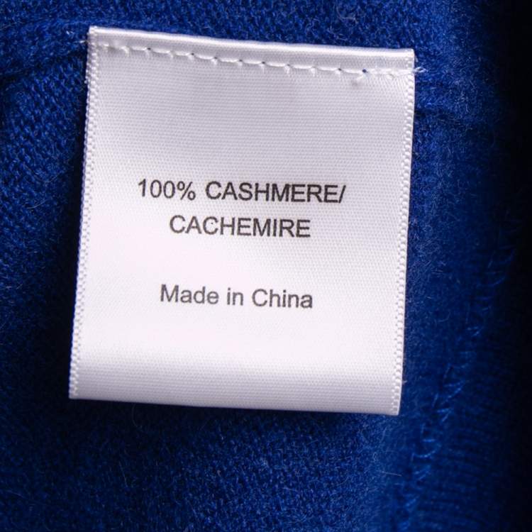Pre Owned Tory Burch Indigo Cashmere Short Sleeve Sweater M