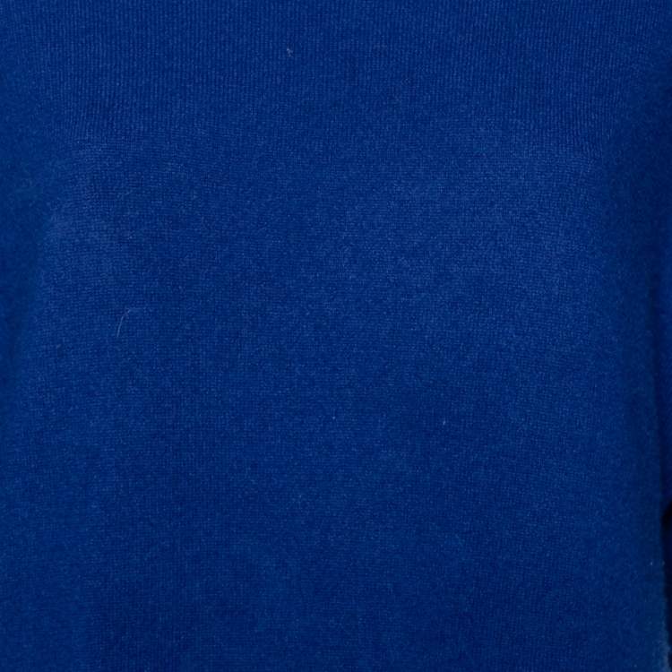 Pre Owned Tory Burch Indigo Cashmere Short Sleeve Sweater M