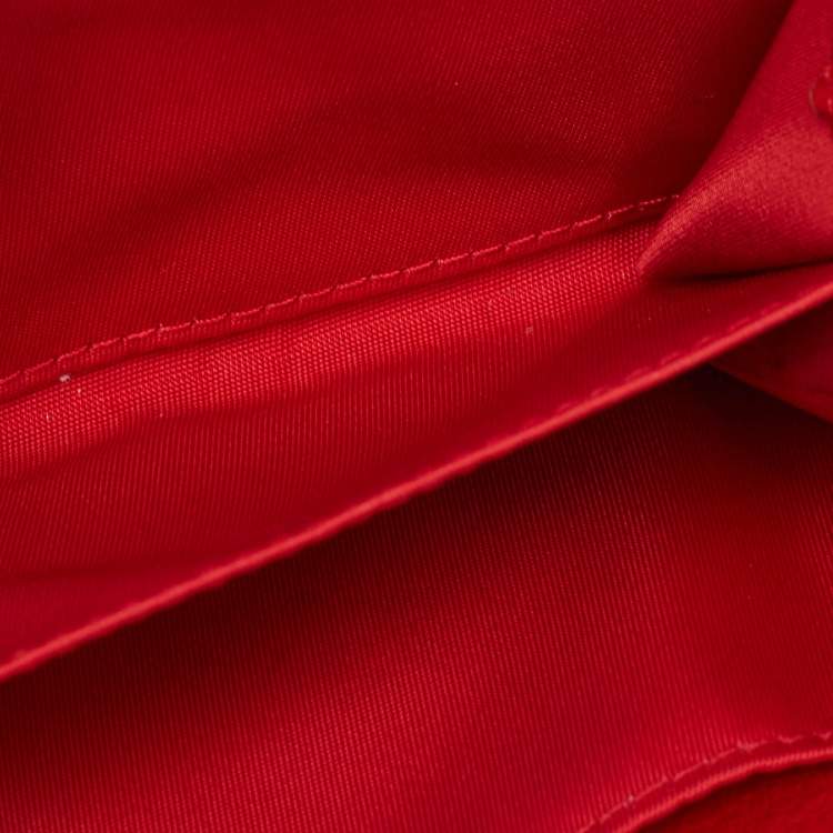 Pre Owned Tory Burch Red Leather Robinson Zip Around Coin Purse