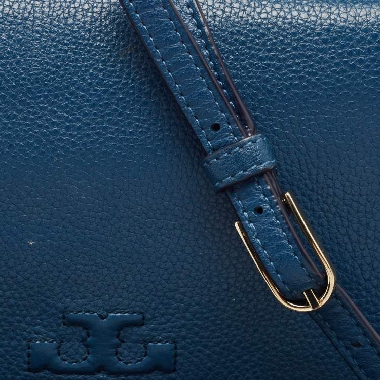 مملوكة مسبقًا Tory Burch Blue Leather Thea Crossbody Bag