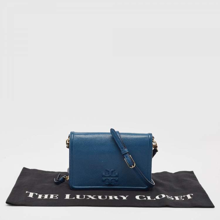 مملوكة مسبقًا Tory Burch Blue Leather Thea Crossbody Bag
