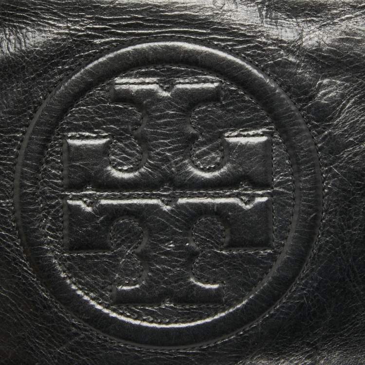 Pre Owned Tory Burch Black Leather Reva Chain Clutch