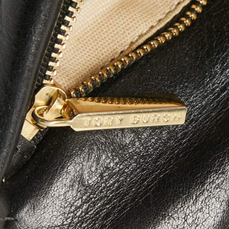 Pre Owned Tory Burch Black Leather Reva Chain Clutch