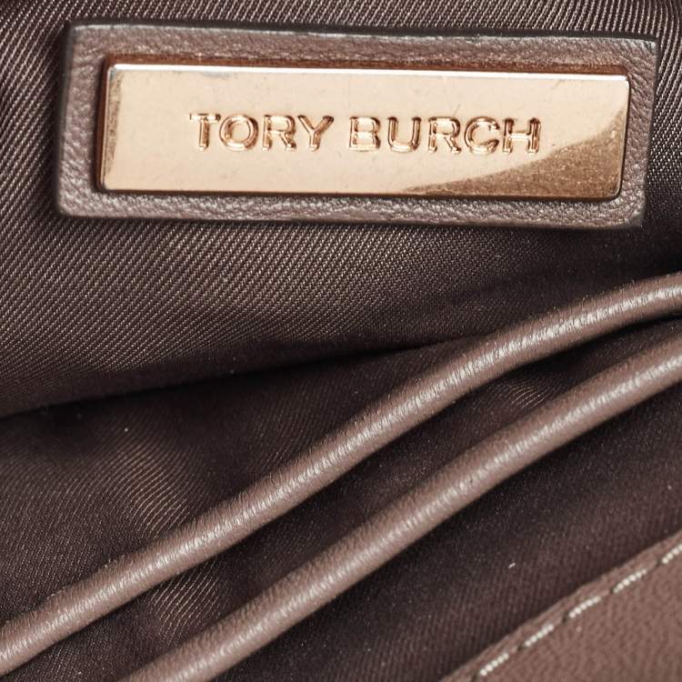 Pre Owned Tory Burch Grey Quilted Leather Fleming Shoulder Bag