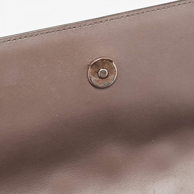 Pre Owned Tory Burch Grey Quilted Leather Fleming Shoulder Bag