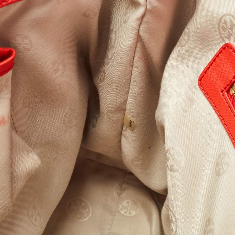 مملوكة مسبقًا Tory Burch Red Patent and Leather Large Double Zip Robinson Tote