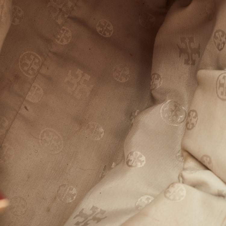 مملوكة مسبقًا Tory Burch Red Patent and Leather Large Double Zip Robinson Tote