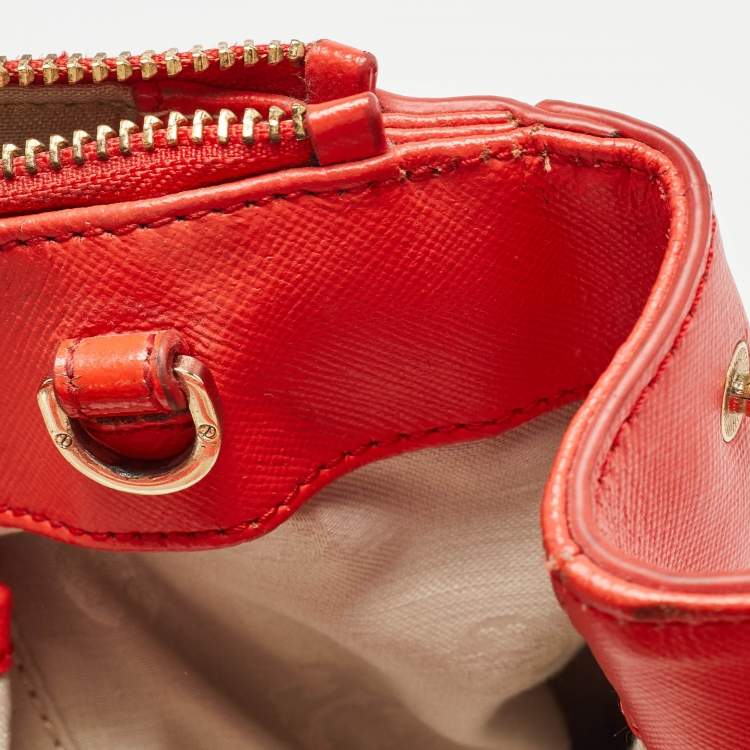مملوكة مسبقًا Tory Burch Red Patent and Leather Large Double Zip Robinson Tote