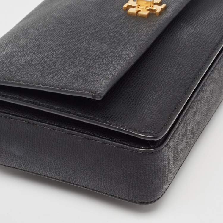 Pre Owned Tory Burch Black Leather Kira Shoulder Bag