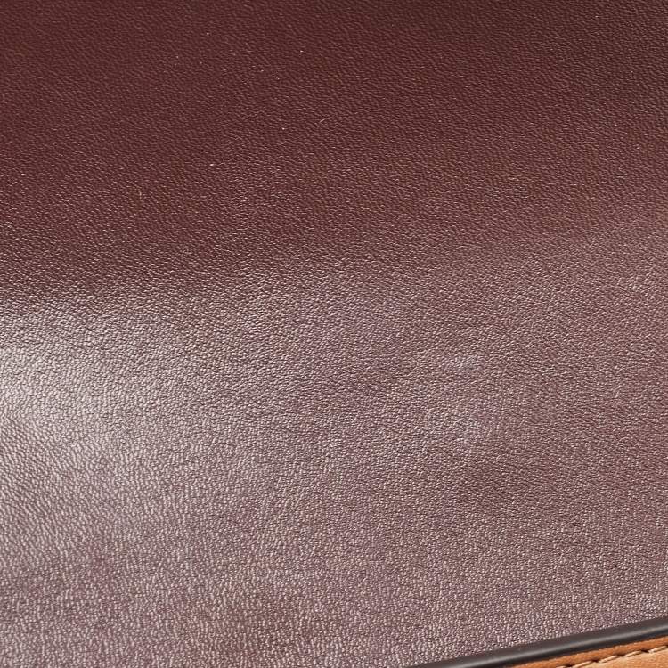 Pre Owned Tory Burch Burgundy Glossy Leather Eleanor Dragon Rectangular Shoulder Bag