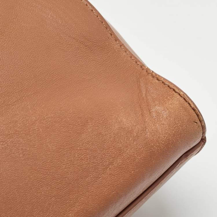 Pre Owned Tory Burch Brown Leather Brooke Tote