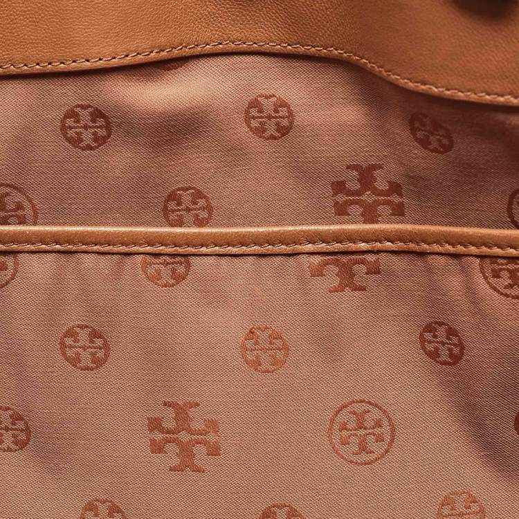 Pre Owned Tory Burch Brown Leather Brooke Tote