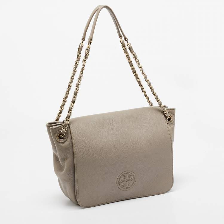 مملوكة مسبقًا Tory Burch Beige Leather Bombe Flap Shoulder Bag