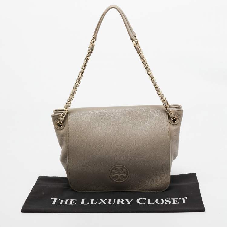 مملوكة مسبقًا Tory Burch Beige Leather Bombe Flap Shoulder Bag