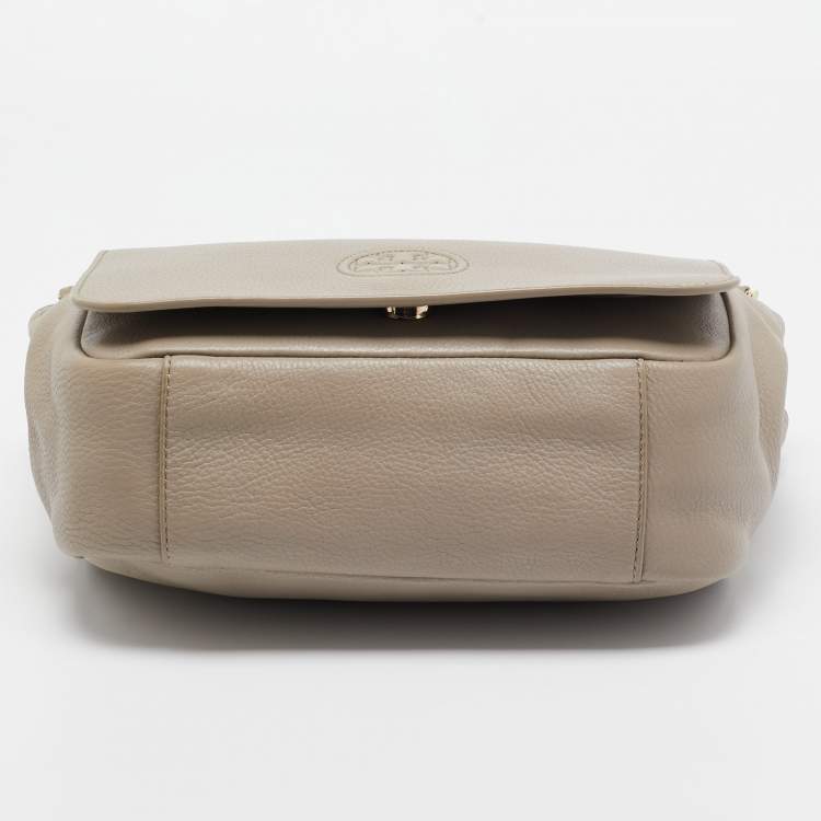 مملوكة مسبقًا Tory Burch Beige Leather Bombe Flap Shoulder Bag