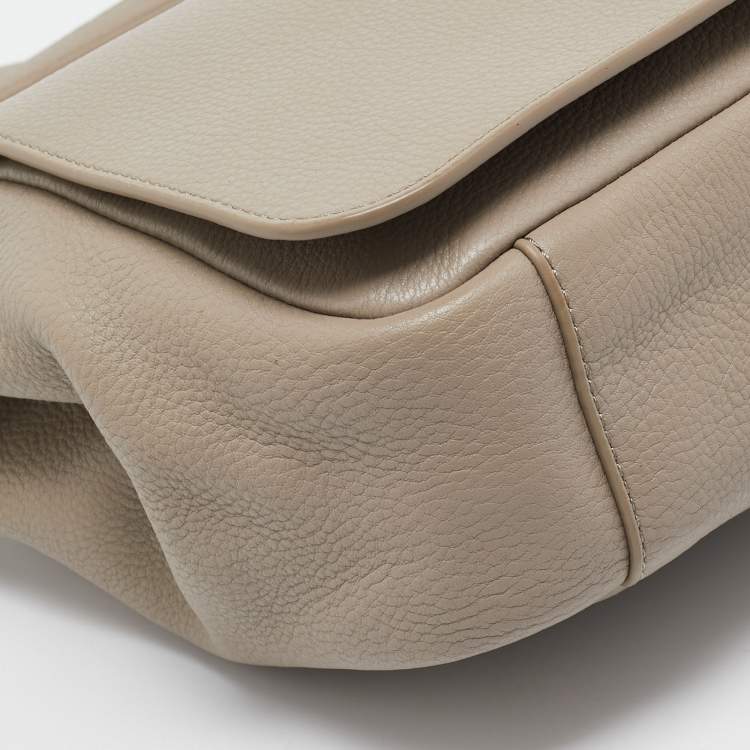 مملوكة مسبقًا Tory Burch Beige Leather Bombe Flap Shoulder Bag