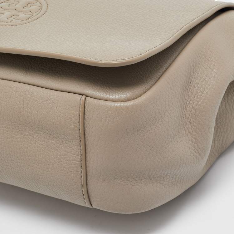 مملوكة مسبقًا Tory Burch Beige Leather Bombe Flap Shoulder Bag