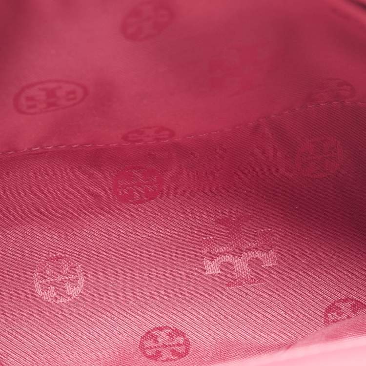Pre Owned Tory Burch Pink Leather Small Fleming Shoulder Bag