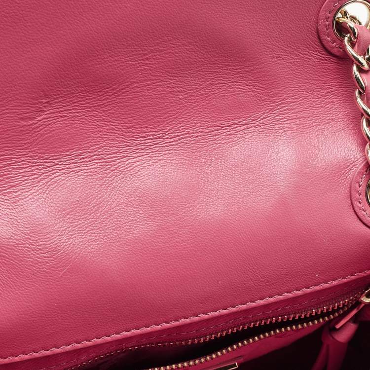 Pre Owned Tory Burch Pink Leather Small Fleming Shoulder Bag