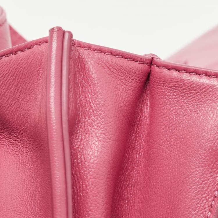 Pre Owned Tory Burch Pink Leather Small Fleming Shoulder Bag