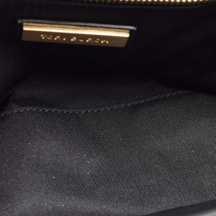 Pre Owned Tory Burch Black Quilted Leather Fleming Soft Frame Bag