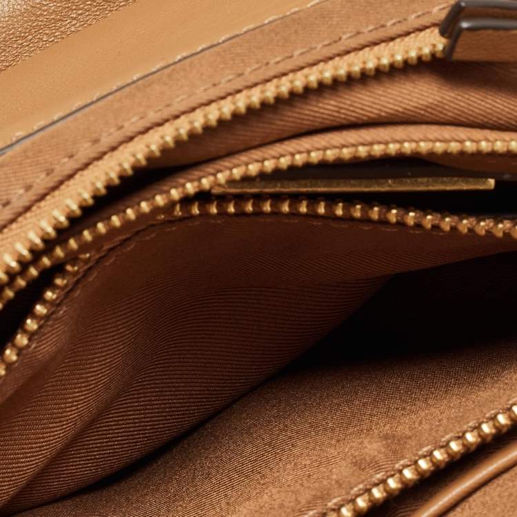 Pre Owned Tory Burch Brown Quilted Leather Fleming Shoulder Bag