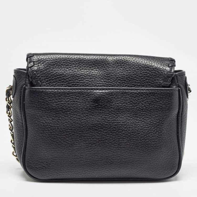Pre Owned Tory Burch Black Leather Mini Marion Crossbody Bag