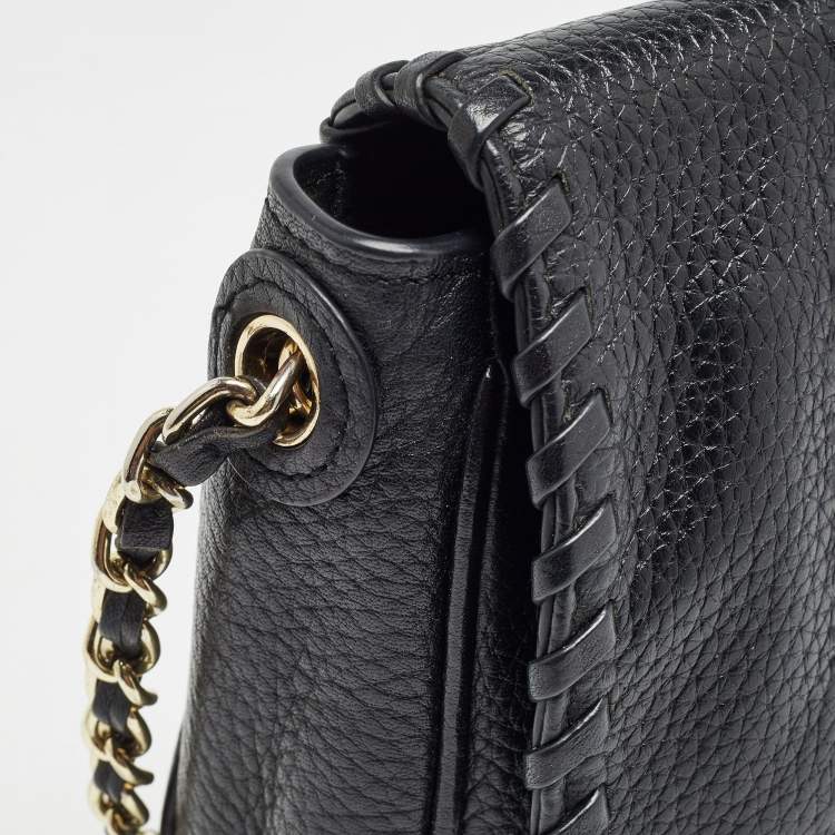 Pre Owned Tory Burch Black Leather Mini Marion Crossbody Bag