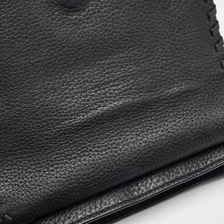 Pre Owned Tory Burch Black Leather Mini Marion Crossbody Bag